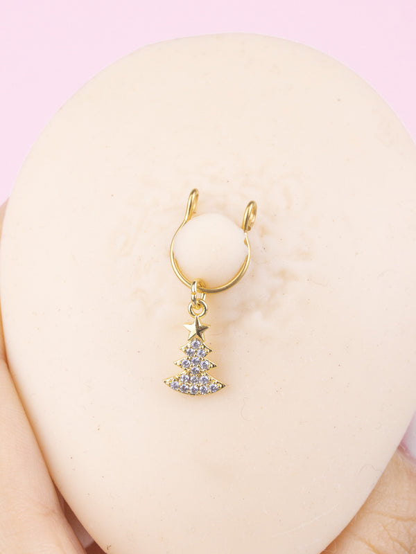 Fake Nipple Piercing in Christmas Tree Style (1 pc.)