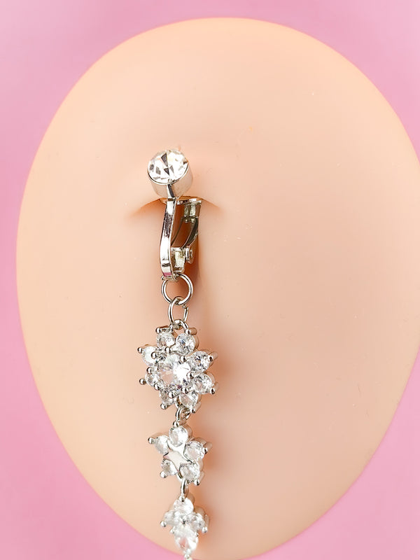 Fake Piercing Flower Navel Piercing Long