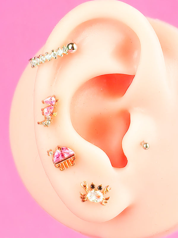 6-day set of ear stud earrings