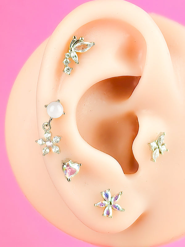 6-day set of ear stud earrings