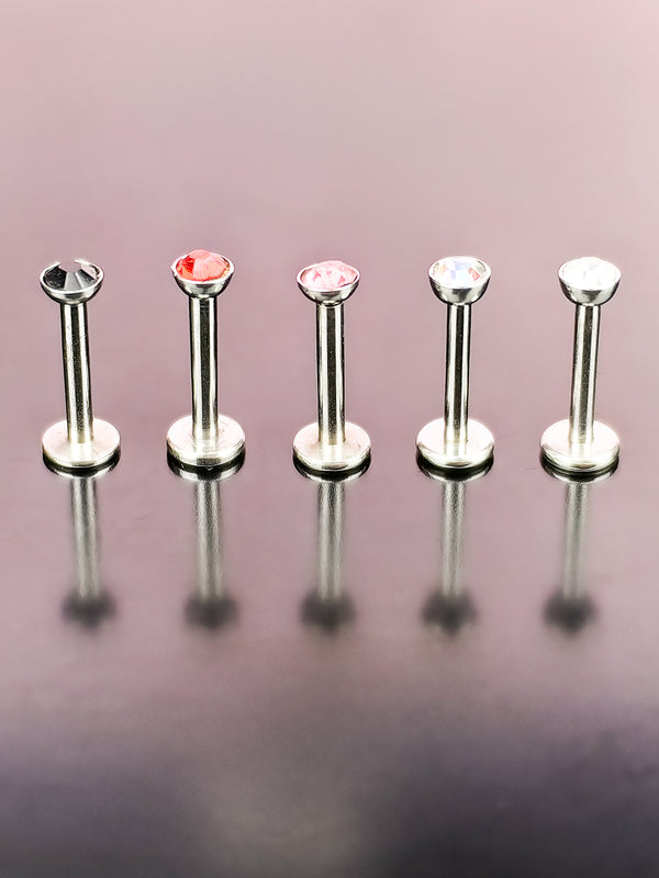 Piercing Ear/Lip Piercing Basic with Cubic Zirconia, Various Variants