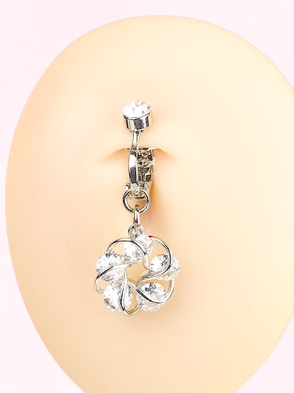 Fake Piercing Nabelring Blumenzirkone