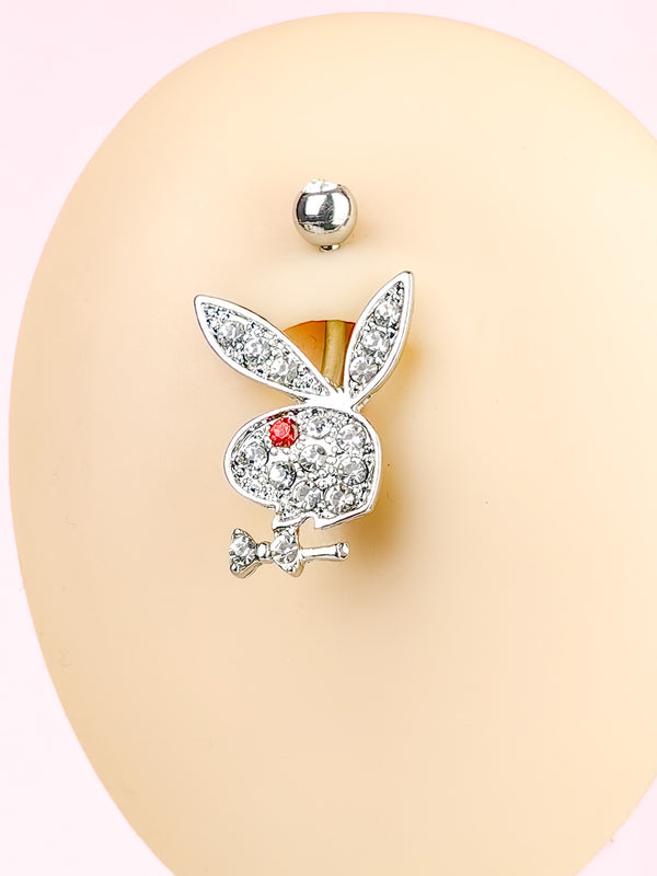 Playboy Bunny with Cubic Zirconia Piercing Navel Ring