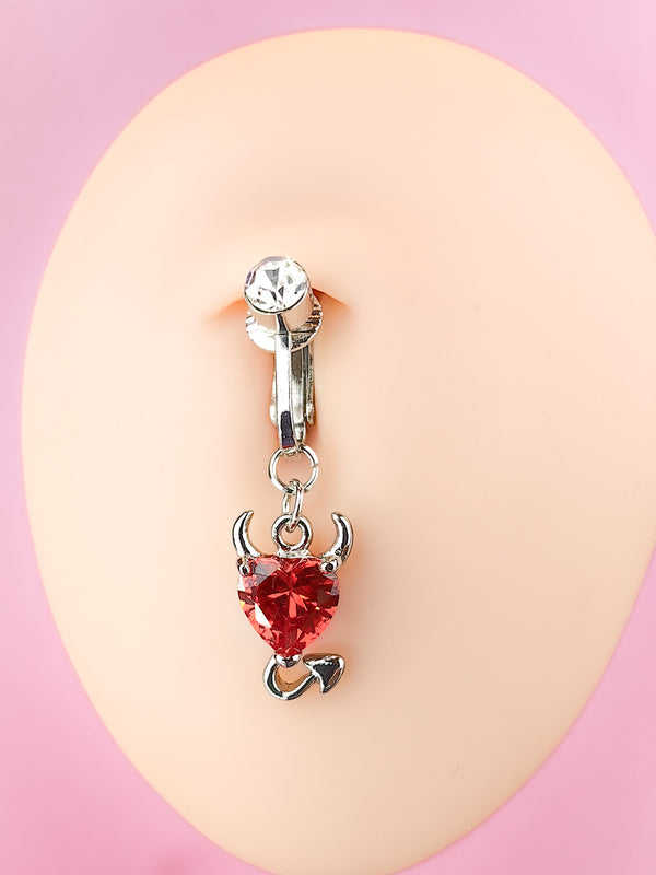 Fake Piercing Devil Heart Navel Ring