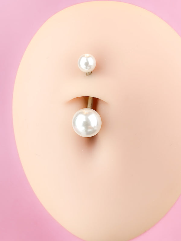 Piercing-Nabelring mit Perlen