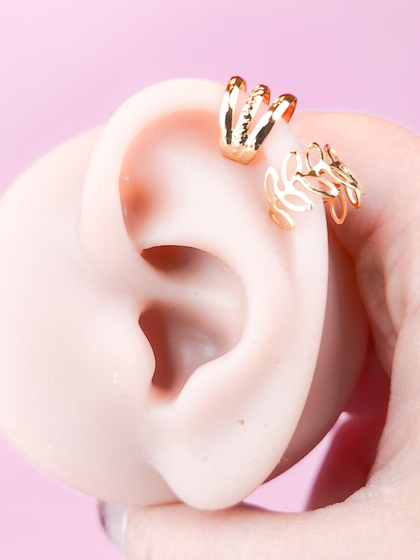 Fake Piercing Set Ear Studs Ear Cuffs 2 pcs.