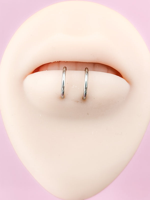 Fake Piercing Ohr-/Lippenpiercing Double Hoop