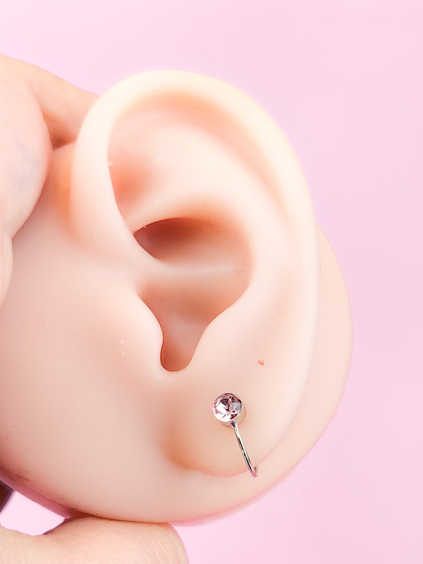 Fake Piercing Earring with cubic zirconia