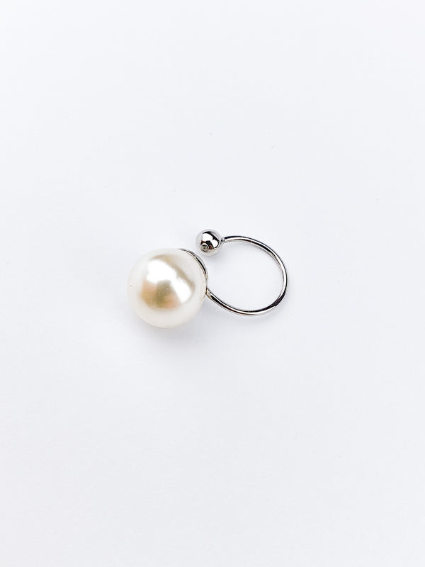 Fake Piercing Kolczyk do Ucha z Perłą Srebrny
