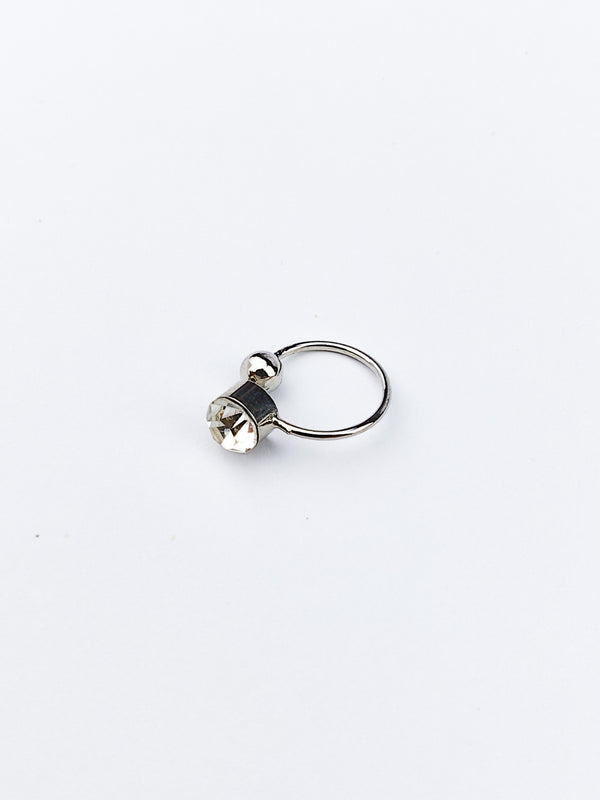 Fake Piercing Kolczyk do Ucha z Cyrkonią Srebrny