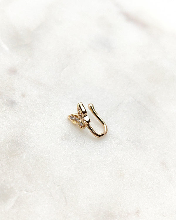 Fake Nostril Piercing Butterfly Nose Ring