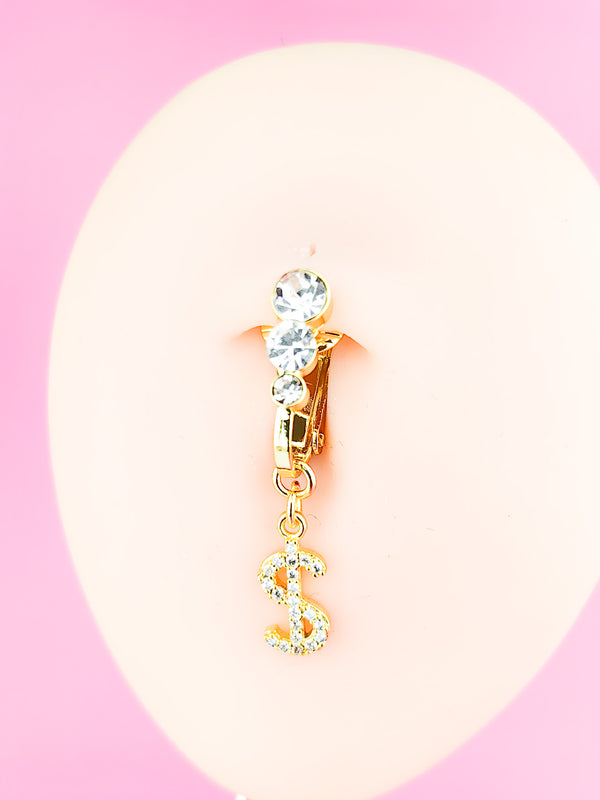 Fake Piercing Bauchnabelpiercing Dollarzeichen $