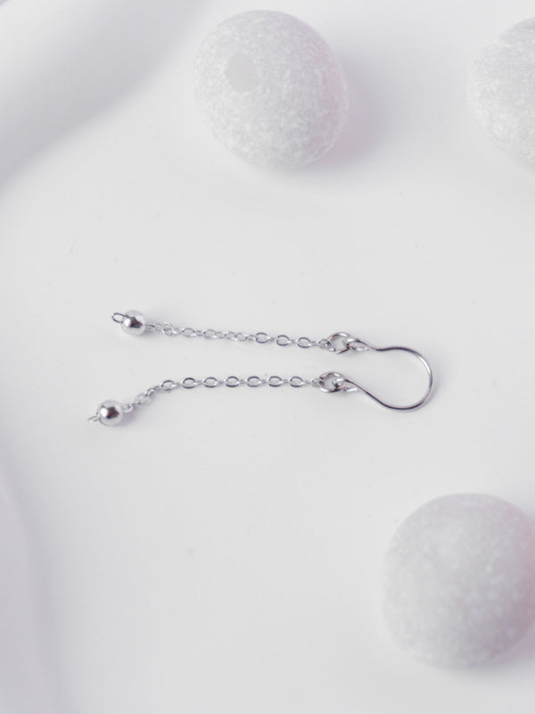 1 szt. Fake Piercing do Sutków Srebrny CHAIN BALLS DOUBLE (1 szt.)